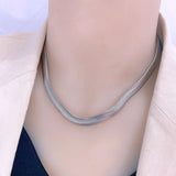 316L Stainless Steel Snake Bone Chain Choker Necklace