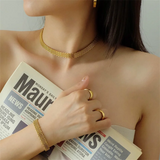 316L Stainless Steel Jewelry Set: Choker Necklaces Bracelets for Women