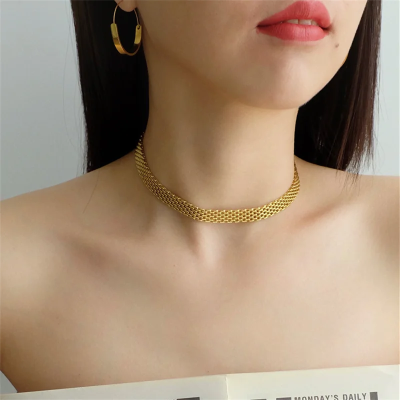 316L Stainless Steel Jewelry Set: Choker Necklaces Bracelets for Women