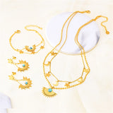 316L Stainless Steel Moon Star Charm Choker Set