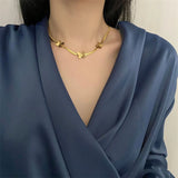 Stainless Steel Butterfly Charm Chain Necklace for Women