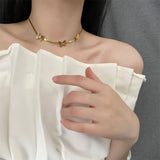 Stainless Steel Butterfly Charm Chain Necklace for Women