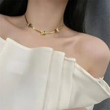 Stainless Steel Butterfly Charm Chain Necklace for Women