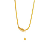 316L Stainless Steel Tassel Charm Chain Choker Necklaces & Pendants
