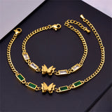 316L Stainless Steel Zircon Butterfly Bracelet