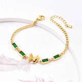 316L Stainless Steel Zircon Butterfly Bracelet