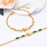 316L Stainless Steel Zircon Butterfly Bracelet