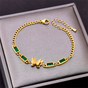 316L Stainless Steel Zircon Butterfly Bracelet