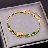 316L Stainless Steel Zircon Butterfly Bracelet