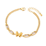 316L Stainless Steel Zircon Butterfly Bracelet