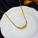 316L SS Gradual Zircon Bead Charm Snake Chain Choker Necklace