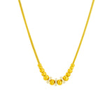 316L SS Gradual Zircon Bead Charm Snake Chain Choker Necklace
