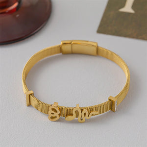 316L Stainless Steel Zircon Heart Snake Charm Chain Bracelet