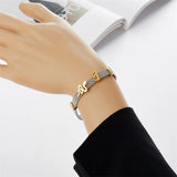 316L Stainless Steel Zircon Heart Snake Charm Chain Bracelet