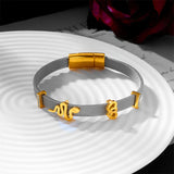 316L Stainless Steel Zircon Heart Snake Charm Chain Bracelet