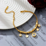 316L Stainless Steel Zircon Roman Numerals Charm Bracelet