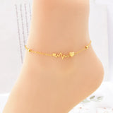 316L Stainless Steel Heartbeat Charm Anklet For Women