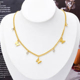 316L Stainless Steel Zircon Butterfly Charm Anklet Necklace