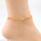 316L SS Zircon Heart Charm 2 Layer Anklet For Women