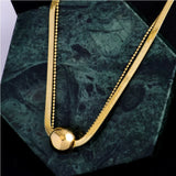 High-end 2 Layer Stainless Steel Chain Necklace Pendant