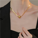High-end 2 Layer Stainless Steel Chain Necklace Pendant
