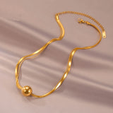 High-end 2 Layer Stainless Steel Chain Necklace Pendant