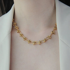 316L Stainless Steel Hip Hop Knot Charm Chain Jewelry for Women