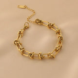 316L Stainless Steel Hip Hop Knot Charm Chain Jewelry for Women