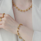 316L Stainless Steel Hip Hop Knot Charm Chain Jewelry for Women