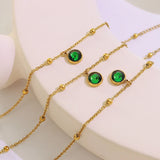 316L Stainless Steel Zircon Charm Anklets for Women