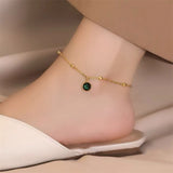 316L Stainless Steel Zircon Charm Anklets for Women
