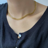316L Stainless Steel Chic Weave Charm Chain Set