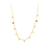 316L Stainless Steel Square Charms Chain Choker Necklace