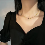 316L Stainless Steel Square Charms Chain Choker Necklace