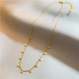 316L Stainless Steel Square Charms Chain Choker Necklace
