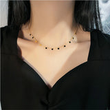 316L Stainless Steel Square Charms Chain Choker Necklace