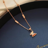 High-end 316L Stainless Steel Butterfly Charm Chain Necklace Pendant