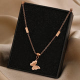 High-end 316L Stainless Steel Butterfly Charm Chain Necklace Pendant