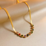 High-end Zircon Charm Snake Chain Bracelets Necklaces