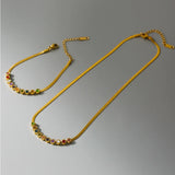 High-end Zircon Charm Snake Chain Bracelets Necklaces