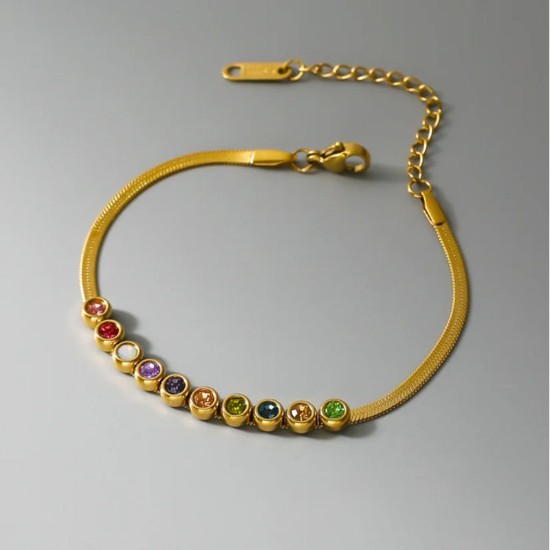High-end Zircon Charm Snake Chain Bracelets Necklaces