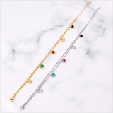 Stainless Steel 2 Layer Shell Butterfly Chain Anklets