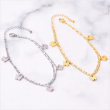 Stainless Steel 2 Layer Shell Butterfly Chain Anklets