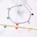 Stainless Steel 2 Layer Shell Butterfly Chain Anklets