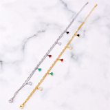 316L Stainless Steel 2 Layer Shell Fan Skirt Charm Chain Anklet