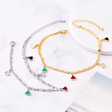 316L Stainless Steel 2 Layer Shell Fan Skirt Charm Chain Anklet