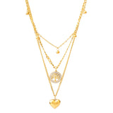 316L Stainless Steel 3-Layer Zircon Life Tree Choker Necklace