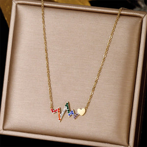 Colorful Heart Rate Charms Choker Necklace for Women