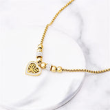 316L Stainless Steel Life Tree Charm Snake Chain Choker Necklace