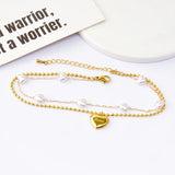 316L Stainless Steel Love Charm Chain Anklet for Women